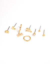 Gold Plated Aquarius Star Sign Ear Stackers - link has visual effect only