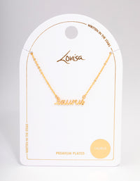 Gold Plated Taurus Script Pendant Necklace - link has visual effect only