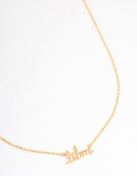 Gold Plated Libra Script Pendant Necklace - link has visual effect only