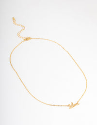 Gold Plated Libra Script Pendant Necklace - link has visual effect only