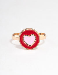 Gold Circled Heart Ring - link has visual effect only