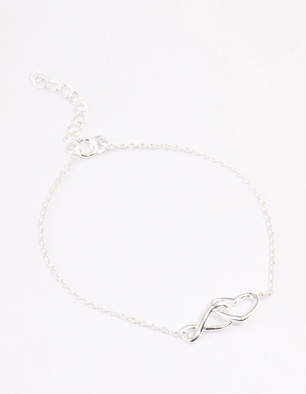 Sterling Silver Heart & Infinity Bracelet