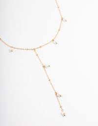 Waterproof Gold Plated Stainless Steel Pearl Y-Neck Drop Necklace - link has visual effect only