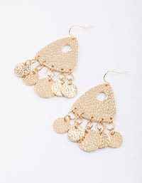 Gold Molten Triangle Fringe Earrings - link has visual effect only