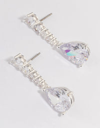 Silver Plated Cubic Zirconia Gradual Drop Earrings - link has visual effect only