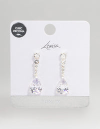 Silver Plated Cubic Zirconia Gradual Drop Earrings - link has visual effect only