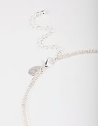 Silver Plated Dainty Cubic Zirconia Drop Layered Necklace - link has visual effect only