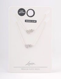 Silver Plated Cubic Zirconia Linked Hearts Necklace Pack - link has visual effect only