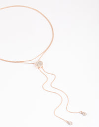 Rose Gold Diamante Adjustable Chain Necklace - link has visual effect only