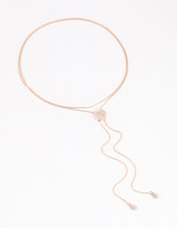 Rose Gold Diamante Adjustable Chain Necklace - link has visual effect only