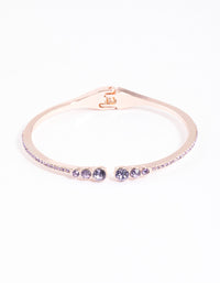 Rose Gold Circle Diamante Hang Cuff Bangle - link has visual effect only