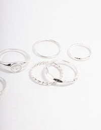 Silver Evil Eye Signet Ring Pack - link has visual effect only