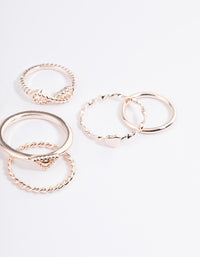 Rose Gold Infinity & Heart Ring 8-Pack - link has visual effect only