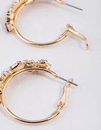 Gold Mini Cluster Diamante Hoop Earrings - link has visual effect only