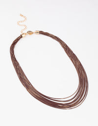 Gold Coated Snake Chain Melted Necklace - link has visual effect only