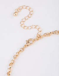 Gold Small Jewel Y-Neck Pendant Necklace - link has visual effect only