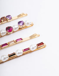 Gold Molten Slide Hair Clips 4-Pack - link has visual effect only