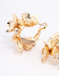 Gold Mini Multi Flower Hoop Earrings - link has visual effect only