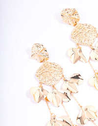 Gold Molten Statement Petal Drop Earrings - link has visual effect only