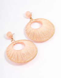 Gold Puffy Threaded Wrap Drop Earrings - link has visual effect only