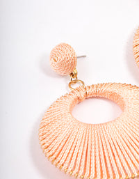 Gold Puffy Threaded Wrap Drop Earrings - link has visual effect only