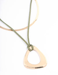 Gold Double Row Organic Pendant Necklace - link has visual effect only