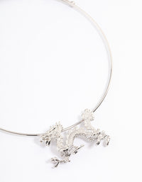 Rhodium Wire Dragon Necklace - link has visual effect only