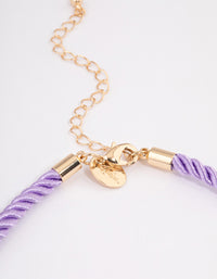 Gold Coloured Cord Puffy Heart Necklace - link has visual effect only