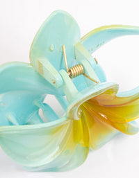 Blue Ombre Tropical Flower Claw Clip - link has visual effect only