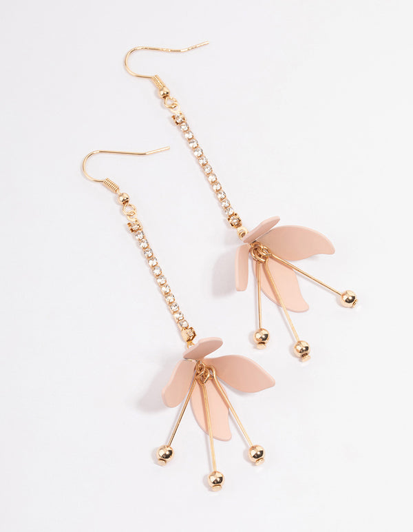 Blush Cupchain Floral Drop Earrings