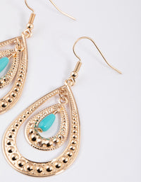 Turquoise Double Open Teardrop Earrings - link has visual effect only