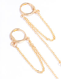 Gold Multi Chain Diamante Huggie Earrings - link has visual effect only