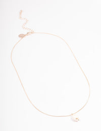 Rose Gold Freshwater Pearl Drop Necklace - link has visual effect only