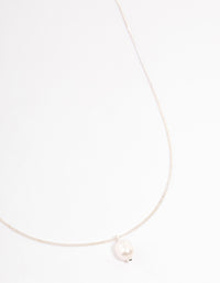 Silver Freshwater Pearl Drop Necklace - link has visual effect only