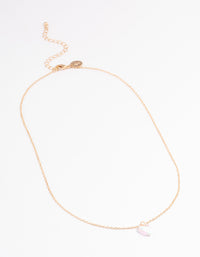 Gold Basic Heart Stone Necklace - link has visual effect only