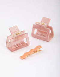 Blush Acrylic Squiggle Claw Clip Pack - link has visual effect only