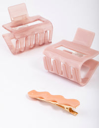 Blush Acrylic Squiggle Claw Clip Pack - link has visual effect only