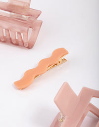 Blush Acrylic Squiggle Claw Clip Pack - link has visual effect only