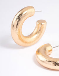 Gold Thick Round Chip Earrings - link has visual effect only