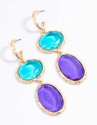 Gold Round Crystal Drop Earrings - link has visual effect only