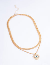 Gold Layered Evil Eye Heart Necklace - link has visual effect only