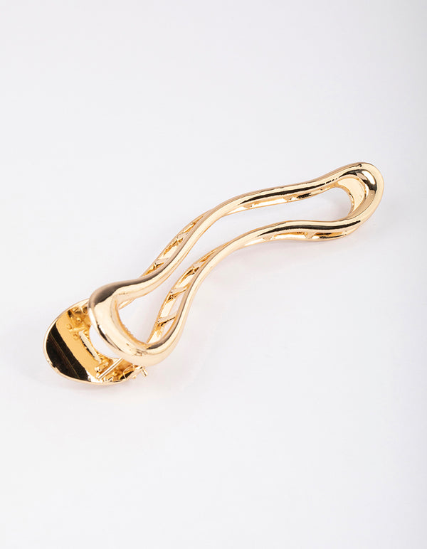 Gold Waved Claw Clip