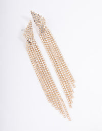 Gold Statement Strand Twisted Drop Earrings - link has visual effect only