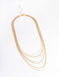 Gold Six Row Layered Necklace - link has visual effect only