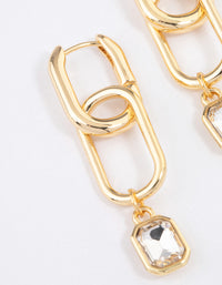 Gold Plated Open Oval Radiant Drop Earrings - link has visual effect only