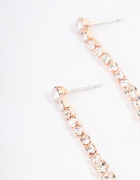 Rose Gold Diamante Graduated Straight Drop Earrings - link has visual effect only