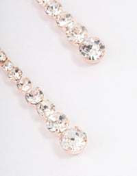 Rose Gold Diamante Graduated Straight Drop Earrings - link has visual effect only