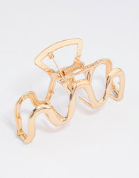 Gold Small Metal Wavy Claw Clip - link has visual effect only