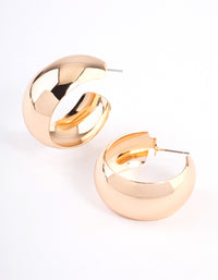 Gold Smooth Thick Hoop Earrings 25cm - link has visual effect only