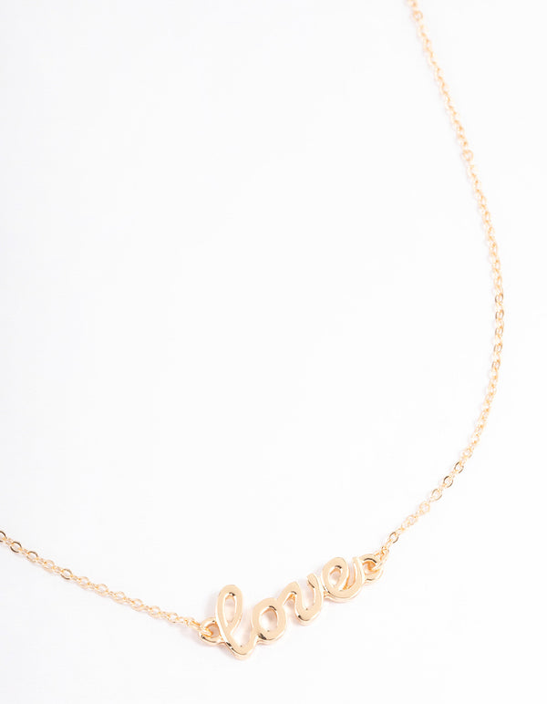 Gold Love Pendant Necklace